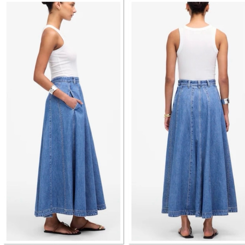 Madewell Midi Skirt in Robertson Wash: Airy Denim Edition - Picture 2 of 5